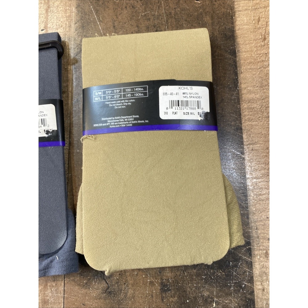Apt 9 Wide Band Thigh High 1 Gray 2 Neutral Stockings Size Fits Medium Large M/L - Picture 14 of 16